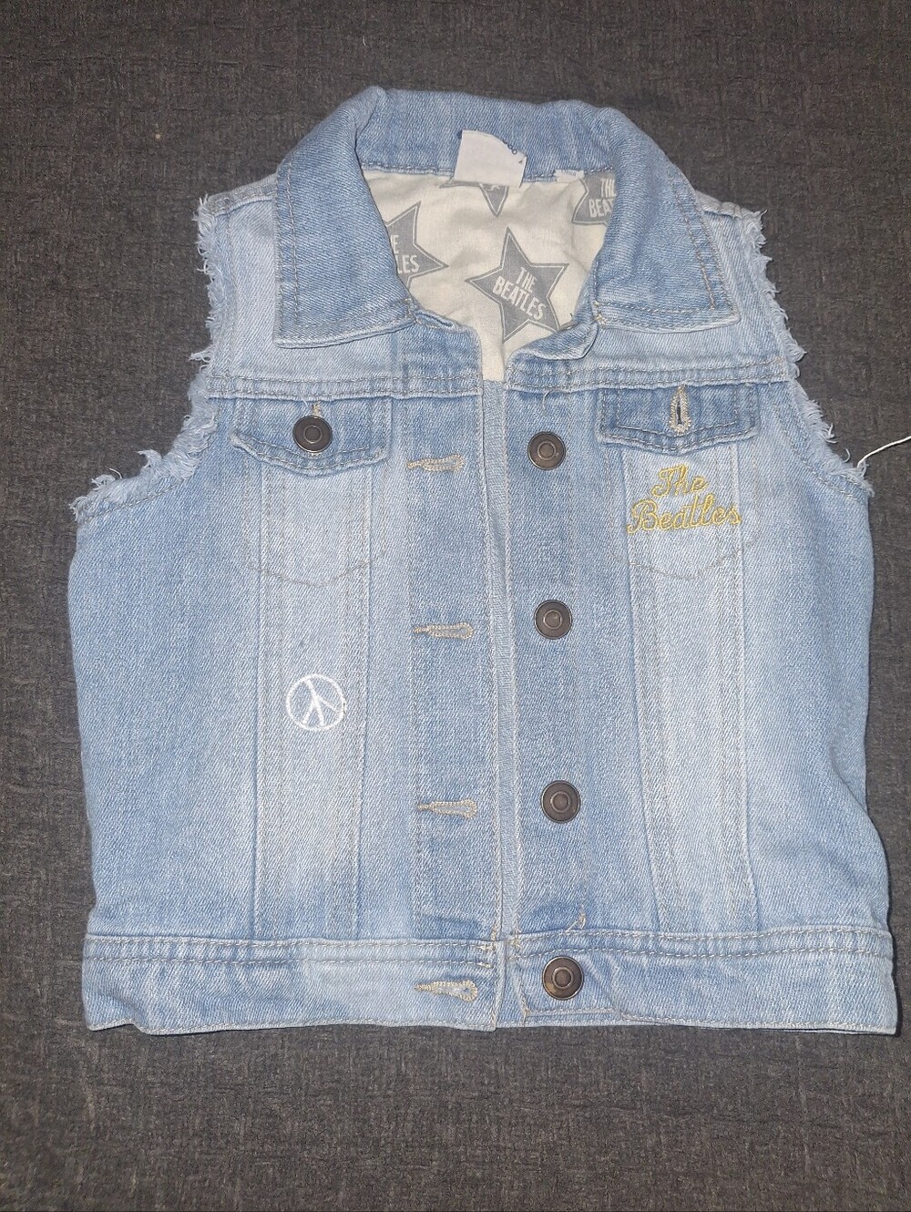 Kids Light Blue Denim Vest with Button Front - Casual Jean Jacket